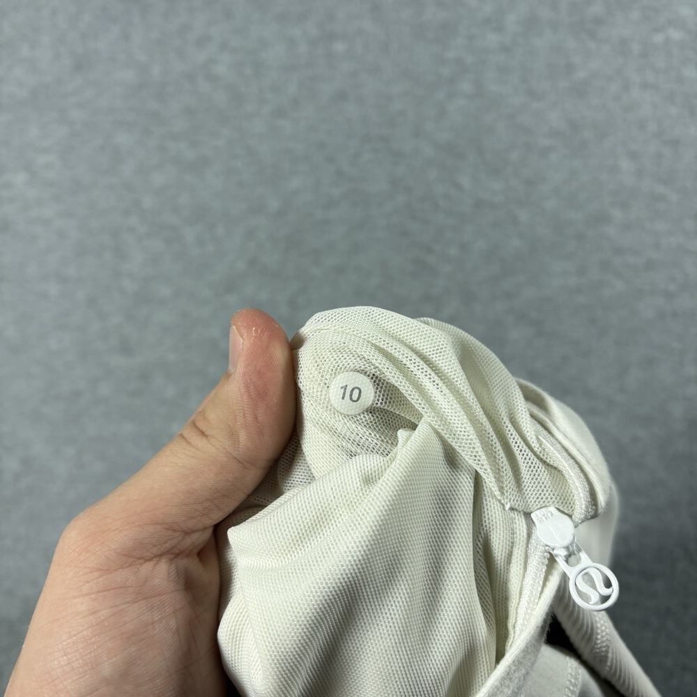 Lululemon Jacket Womens 10 White Full Zip Hooded Athletic Sweatshirt Y2K Gym - Picture 6 of 7